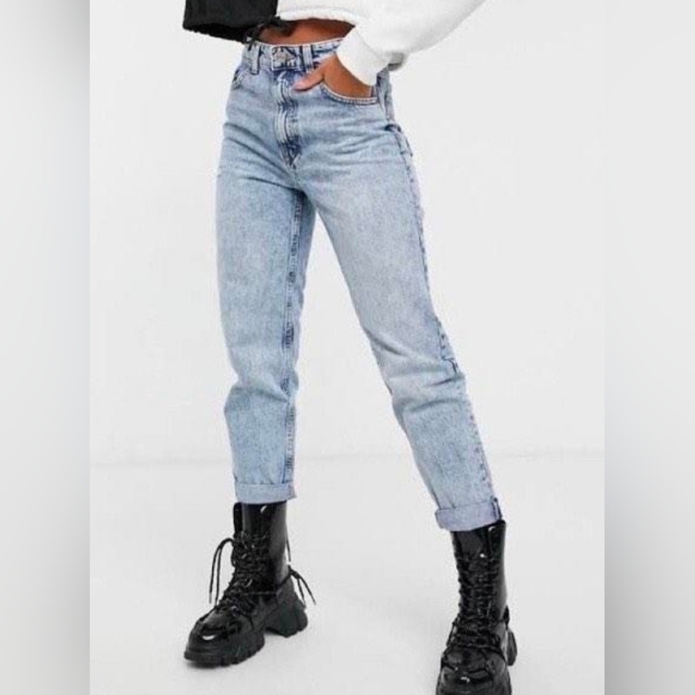 Bershka High Waist Skinny Denim Light Blue Jeans Size 4